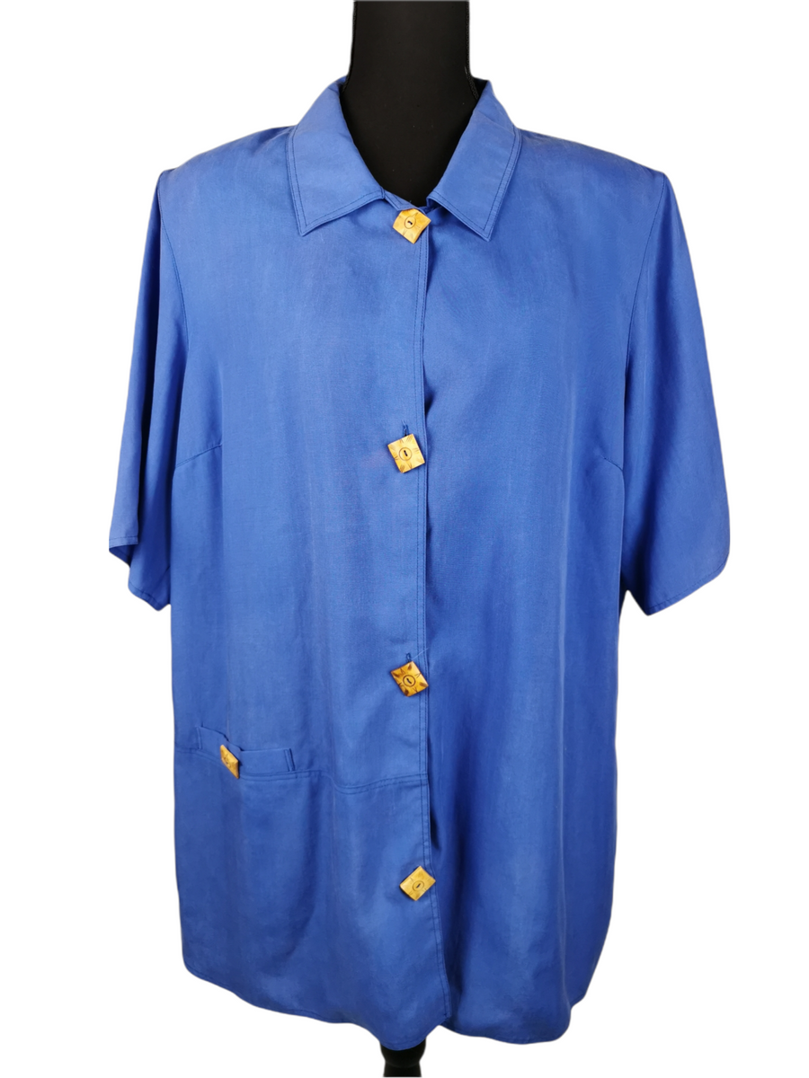 Chemisier en soie Club Paris, taille XL, comme neuf (défaut (D'occasion